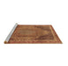 Sideview of Machine Washable Medallion Brown Traditional Rug, wshtr4785brn