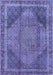 Medallion Blue Traditional Rug, tr4785blu