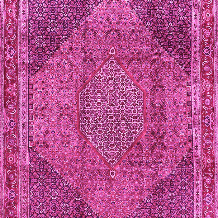 Machine Washable Medallion Pink Traditional Rug, wshtr4785pnk
