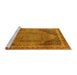 Sideview of Machine Washable Medallion Yellow Traditional Rug, wshtr4785yw