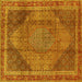 Square Medallion Yellow Traditional Rug, tr4785yw