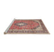 Sideview of Machine Washable Traditional Brown Rug, wshtr4786