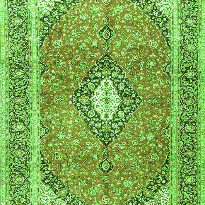 Serging Thickness of Machine Washable Medallion Green Traditional Area Rugs, wshtr4786grn