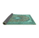 Sideview of Medallion Turquoise Traditional Rug, tr4786turq