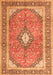 Serging Thickness of Machine Washable Medallion Orange Traditional Area Rugs, wshtr4786org