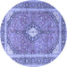 Round Medallion Blue Traditional Rug, tr4786blu