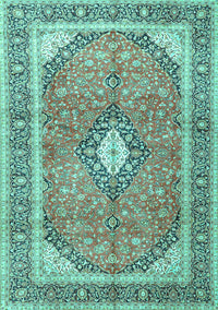 Medallion Turquoise Traditional Rug, tr4786turq