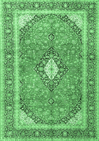 Medallion Emerald Green Traditional Rug, tr4786emgrn