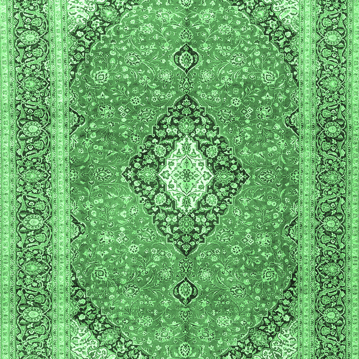 Medallion Emerald Green Traditional Rug, tr4786emgrn