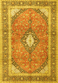 Medallion Yellow Traditional Rug, tr4786yw