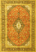 Medallion Yellow Traditional Rug, tr4786yw