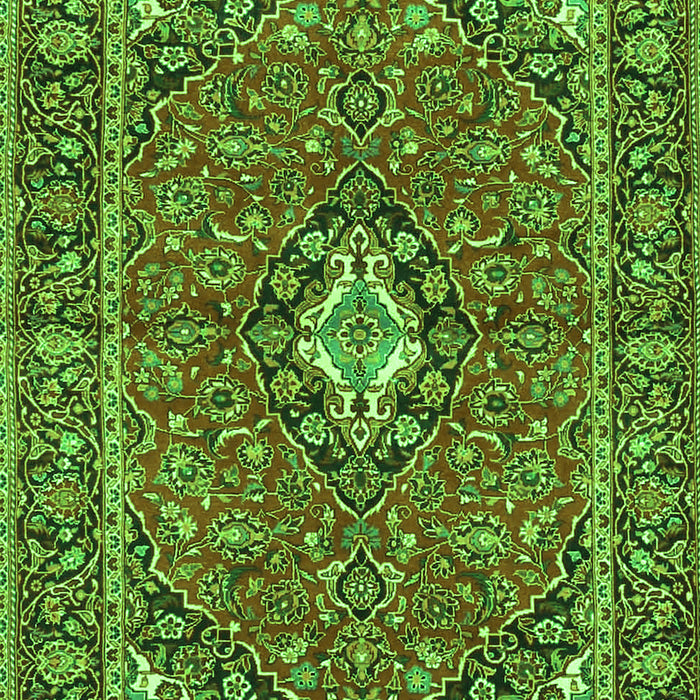 Serging Thickness of Machine Washable Oriental Green Traditional Area Rugs, wshtr4787grn