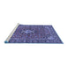 Sideview of Machine Washable Oriental Blue Traditional Rug, wshtr4787blu