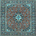 Square Oriental Light Blue Traditional Rug, tr4787lblu