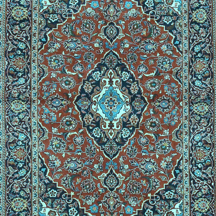 Machine Washable Oriental Light Blue Traditional Rug, wshtr4787lblu