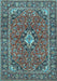 Oriental Light Blue Traditional Rug, tr4787lblu