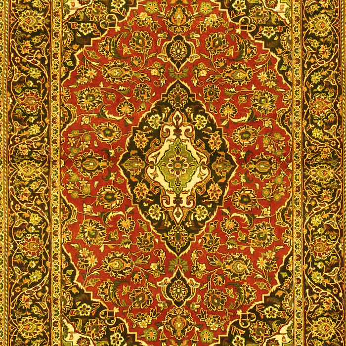 Machine Washable Oriental Yellow Traditional Rug, wshtr4787yw