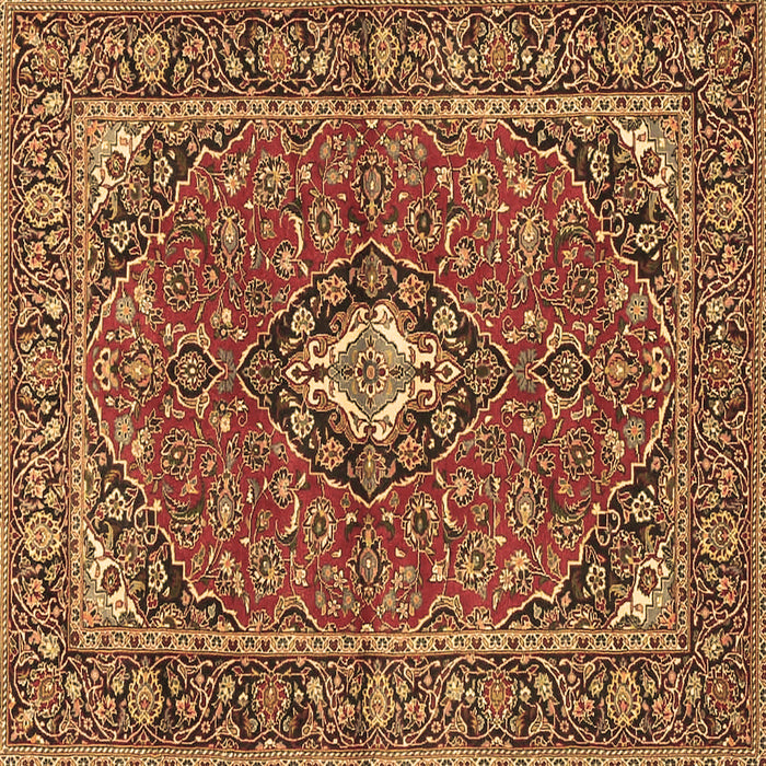 Square Oriental Brown Traditional Rug, tr4787brn