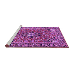 Sideview of Machine Washable Oriental Purple Traditional Area Rugs, wshtr4787pur