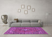 Machine Washable Oriental Purple Traditional Area Rugs in a Living Room, wshtr4787pur