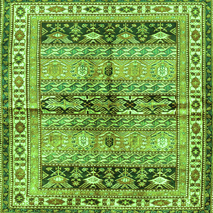 Round Machine Washable Persian Green Traditional Area Rugs, wshtr4788grn