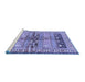 Sideview of Machine Washable Persian Blue Traditional Rug, wshtr4788blu