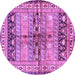 Round Persian Purple Traditional Rug, tr4788pur