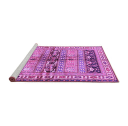Sideview of Machine Washable Persian Purple Traditional Area Rugs, wshtr4788pur
