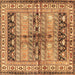 Square Machine Washable Persian Brown Traditional Rug, wshtr4788brn