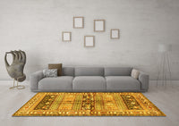 Machine Washable Persian Yellow Traditional Rug, wshtr4788yw