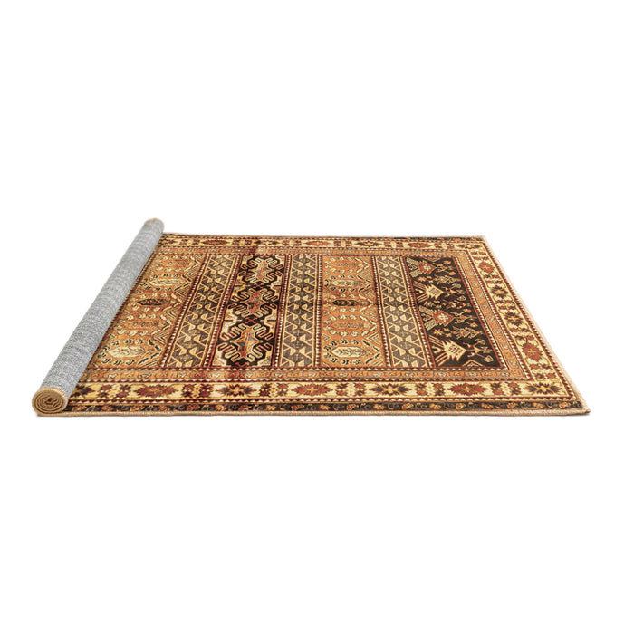 Sideview of Machine Washable Persian Brown Traditional Rug, wshtr4788brn