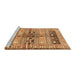 Sideview of Machine Washable Persian Brown Traditional Rug, wshtr4788brn