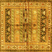 Square Persian Yellow Traditional Rug, tr4788yw