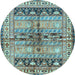 Round Persian Light Blue Traditional Rug, tr4788lblu