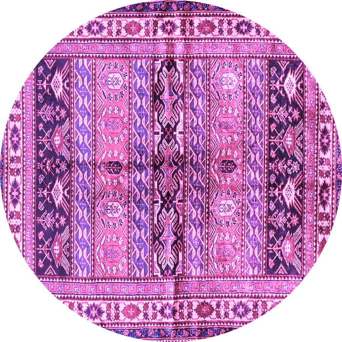 Round Machine Washable Persian Purple Traditional Area Rugs, wshtr4788pur