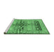 Sideview of Machine Washable Persian Emerald Green Traditional Area Rugs, wshtr4788emgrn