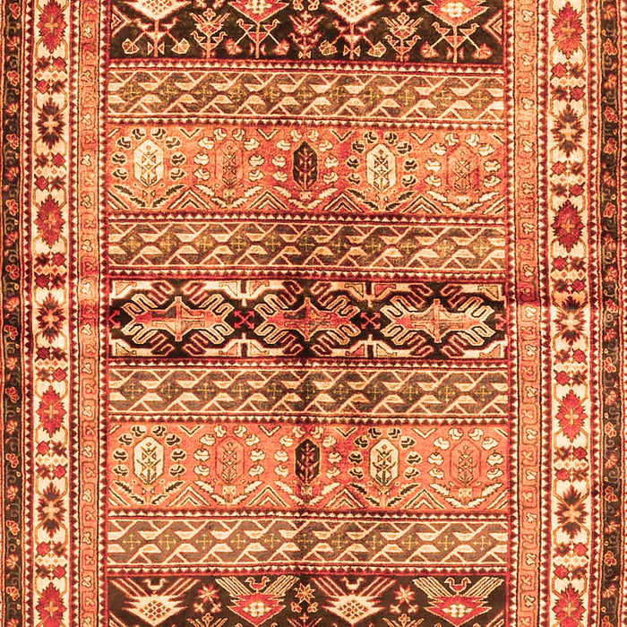 Serging Thickness of Machine Washable Persian Orange Traditional Area Rugs, wshtr4788org