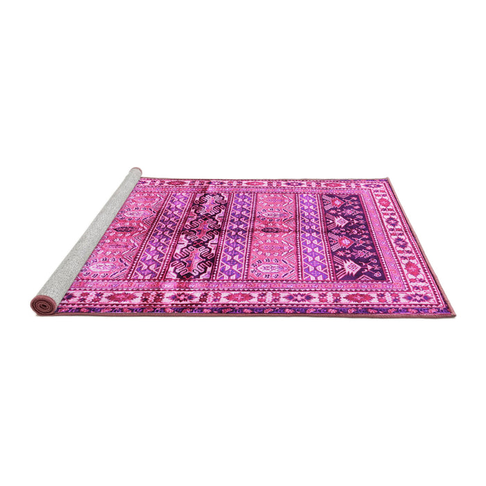 Sideview of Machine Washable Persian Pink Traditional Rug, wshtr4788pnk