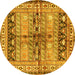 Round Persian Yellow Traditional Rug, tr4788yw