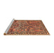 Sideview of Machine Washable Traditional Dark Sienna Brown Rug, wshtr4789