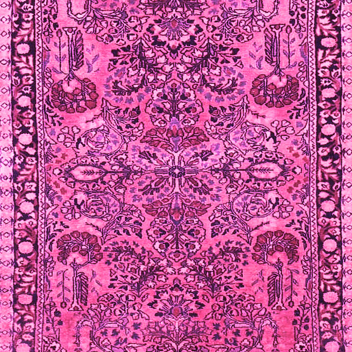 Machine Washable Oriental Pink Traditional Rug, wshtr4789pnk