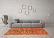 Machine Washable Oriental Orange Traditional Area Rugs in a Living Room, wshtr4789org