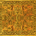 Square Oriental Yellow Traditional Rug, tr4789yw