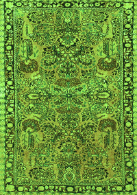 Oriental Green Traditional Rug, tr4789grn