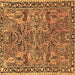 Square Machine Washable Oriental Brown Traditional Rug, wshtr4789brn