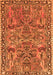 Serging Thickness of Machine Washable Oriental Orange Traditional Area Rugs, wshtr4789org