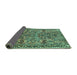 Sideview of Oriental Turquoise Traditional Rug, tr4789turq