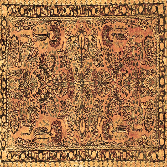 Square Oriental Brown Traditional Rug, tr4789brn
