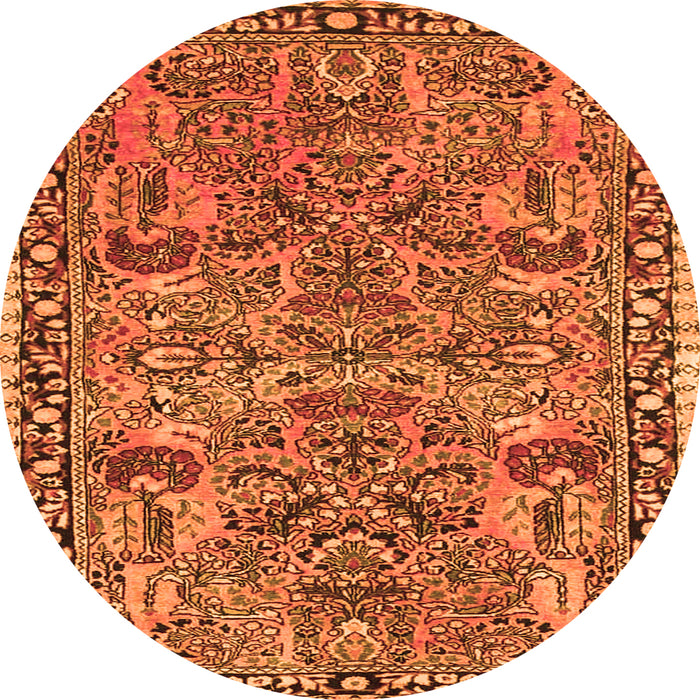Machine Washable Oriental Orange Traditional Area Rugs, wshtr4789org