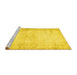 Sideview of Machine Washable Persian Yellow Traditional Rug, wshtr478yw